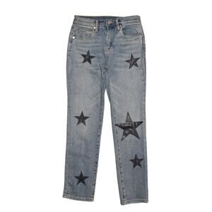 BLANKNYC $118 Star Patch Madison Crop Jean Light Wash Stretch Denim Size 24